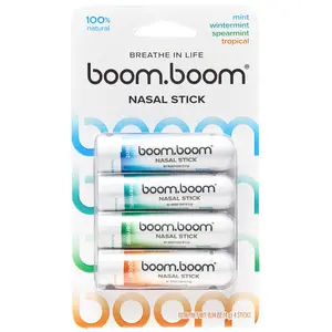 BoomBoom Nasal Stick: Free Your Nose | Featured on Shark Tank | Powerful Essential Oils with Vapor Flow Technology | Breathe In Life Remedies Treatment